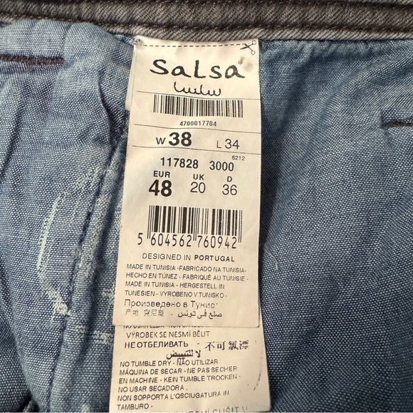 Salsa 1st Level Men’s Gray Denim Jeans Button Fly zippered pockets 38x34 - Picture 13 of 16